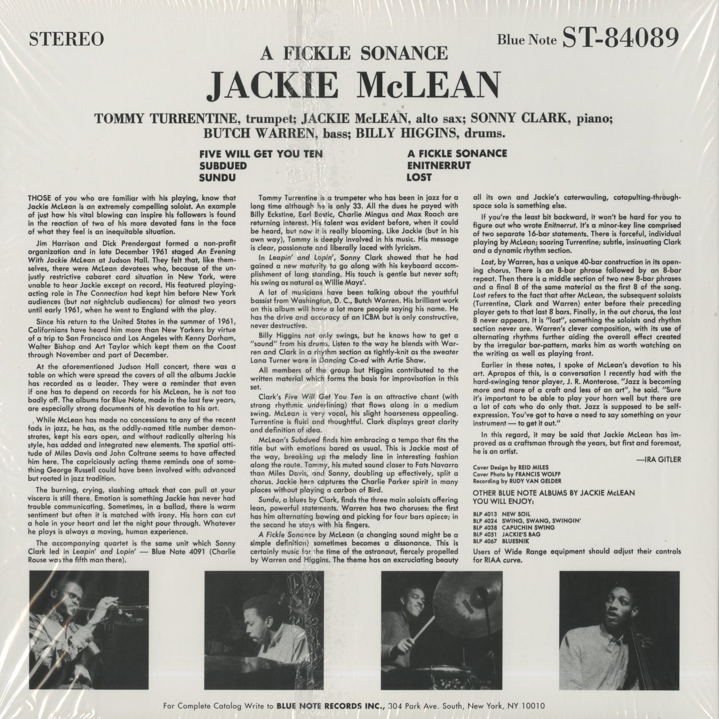 Jackie Mclean / ジャッキー・マクリーン / A Fickle Sonance (4089)