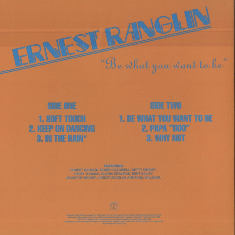 Ernest Ranglin / アーネスト・ラングリン / Be What You Want To Be (ERC083)