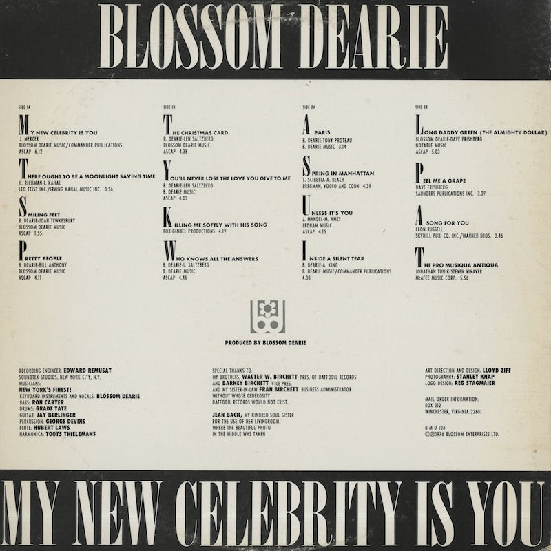 Blossom Dearie / ブロッサム・ディアリー / My New Celebrity Is You -2LP (BMD 103)