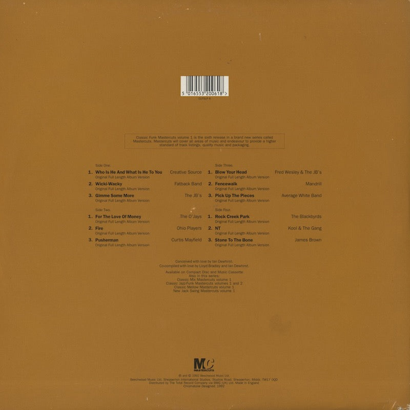 V.A./ Classic Funk / Difinitive Funk Mastercuts Volume 1 (CUTSLP 6)
