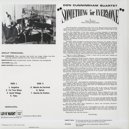 Don Cunningham Quartet / ドン・カニンガム・カルテット / Something For Everyone (LHLP038)
