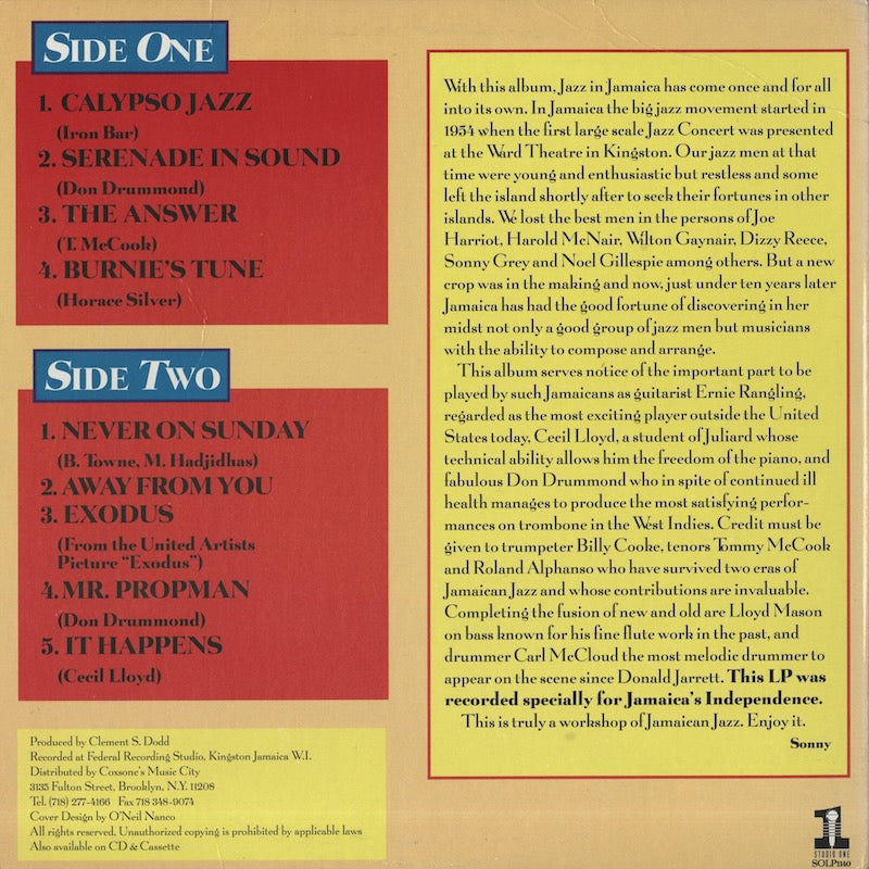 Jazz Jamaica / ジャズ・ジャマイカ / From The Workshop (SOLP1140)