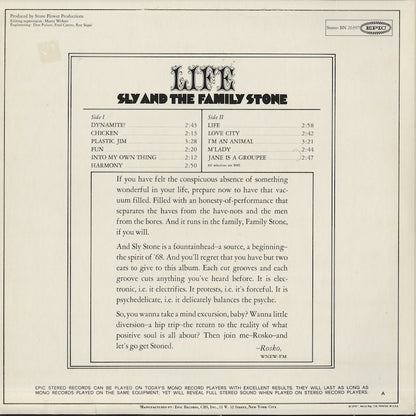 Sly & The Family Stone / スライ・アンド・ザ・ファミリー・ストーン / Life (BN26397)