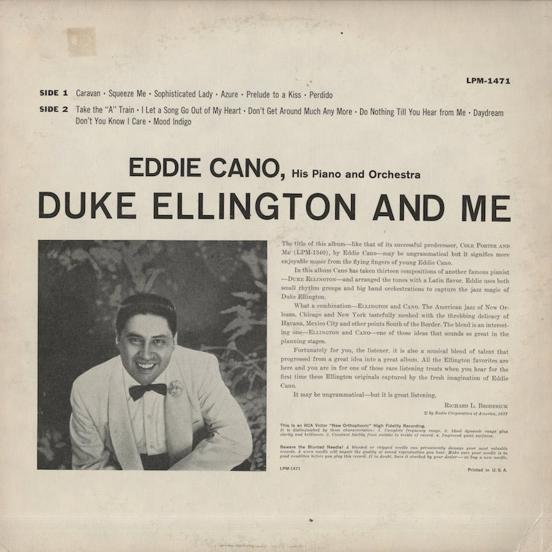 Eddie Cano – Duke Ellington And Me (LPM-1471) LP 1957 US RCA Victor | 中古LP