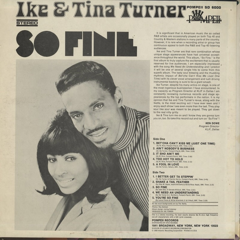 Ike And Tina Turner / アイク＆ティナ・ターナー / So Fine (SD6000)