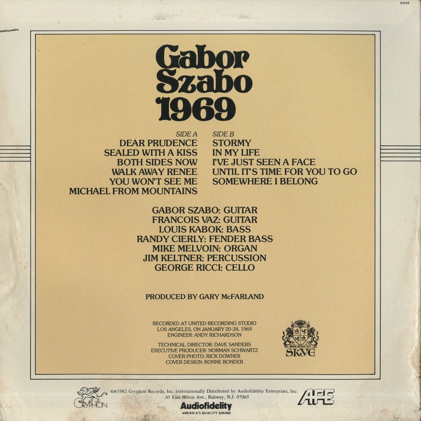 Gabor Szabo / ガボール・ザボ / 1969 (G926)