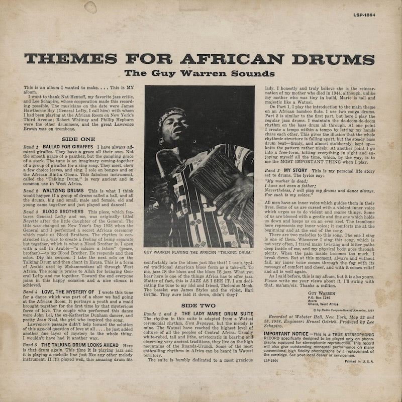 Guy Warren / ガイ・ウォレン・サウンズ / Themes For African Drums (LSP 1864)
