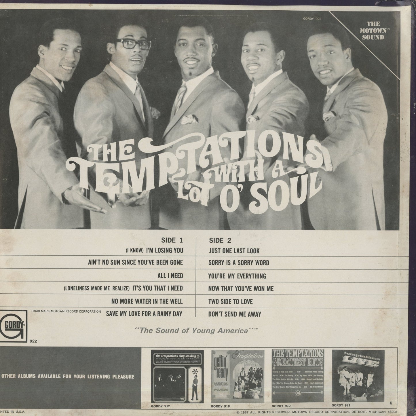 The Temptations / テンプテーションズ / With A Lot O' Soul (922)