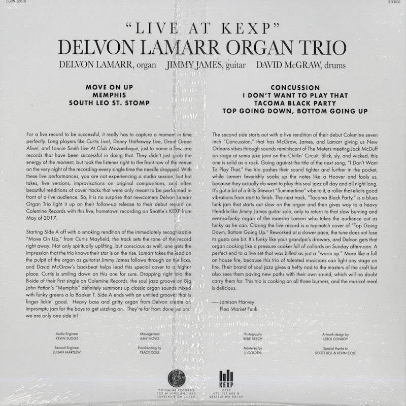 Delvon Lamarr Organ Trio / デルヴォン・ラマー・オルガン・トリオ / Live At KEXP! / CLMN 12020