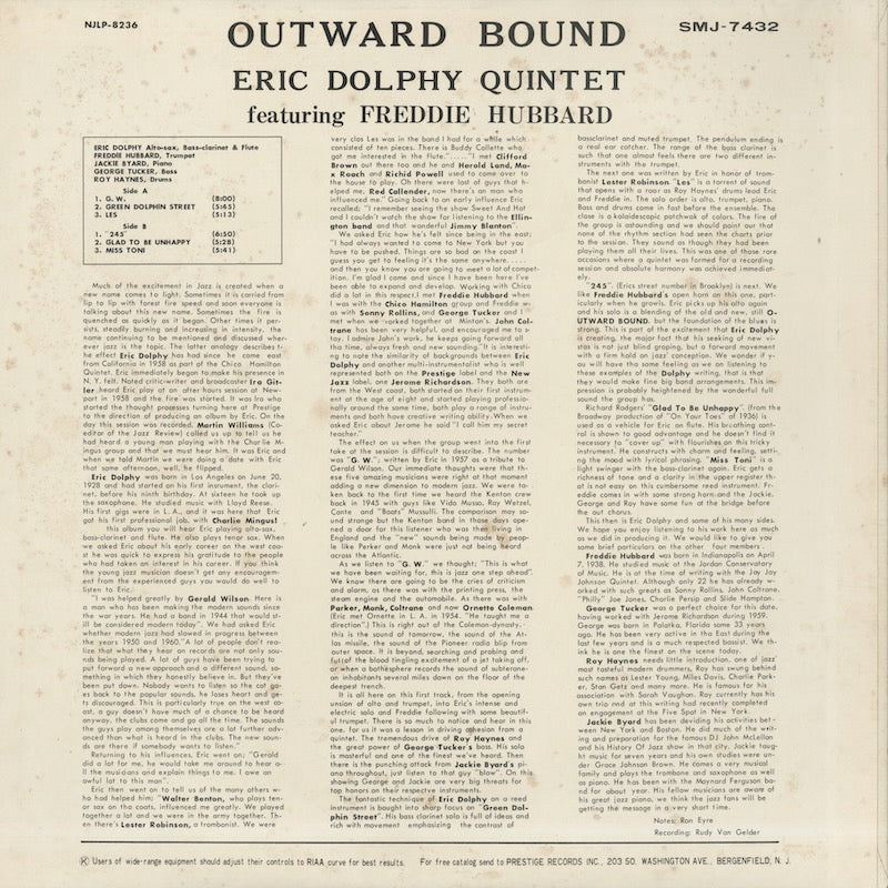 Eric Dolphy / エリック・ドルフィ / Outward Bound (SMJ7432)