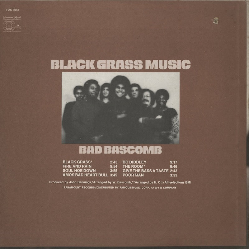 Bad Bascomb / バッド・バスカム / Black Grass Music (PAS6048)