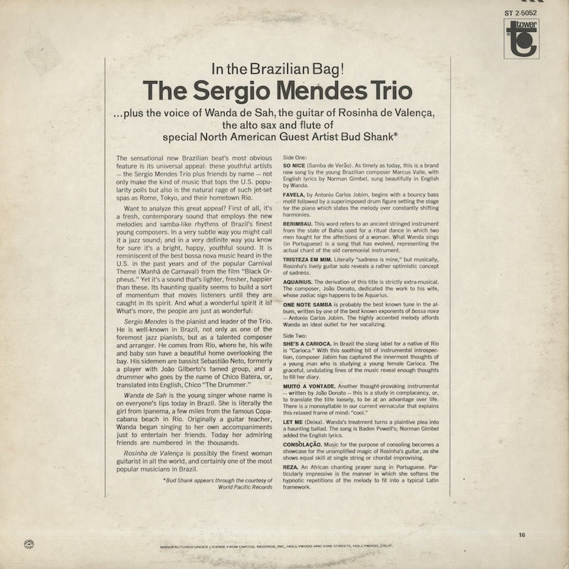 Sergio Mendes / セルジオ・メンデス / In The Brazilian Bag (ST2 5052)