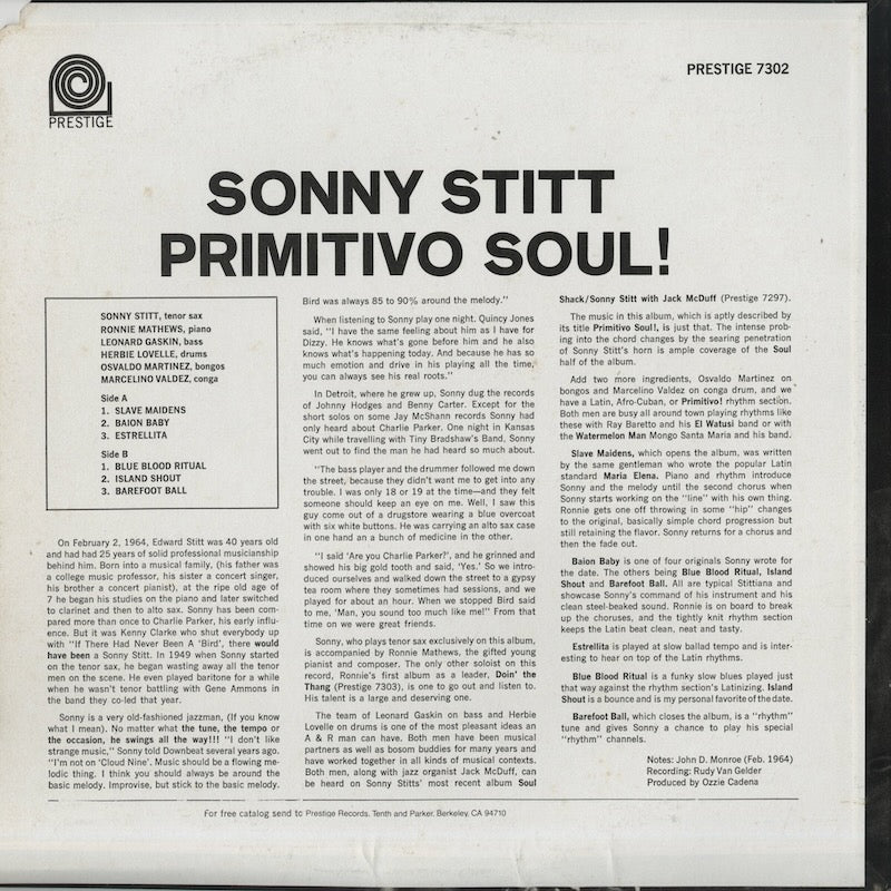 Sonny Stitt / ソニー・スティット / Primitivo Soul! (PR7302)