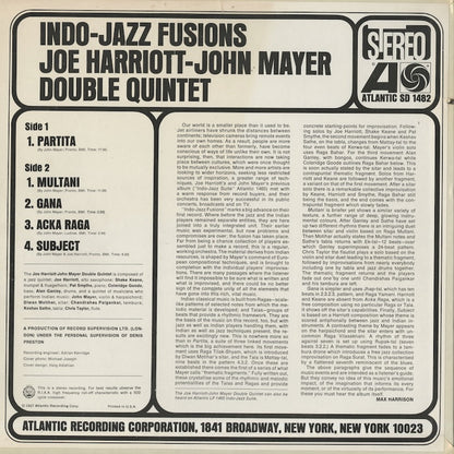 Joe Harriott - John Mayer Double Quintet / ジョー・ハリオット　ジョン・メイヤー / Indo Jazz Fusions - STEREO (SD1482)