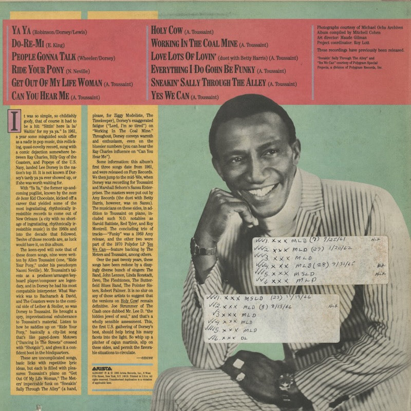 Lee Dorsey / リー・ドーシー / Holy Cow! The Best Of Lee Dorsey (ALB6 8387)