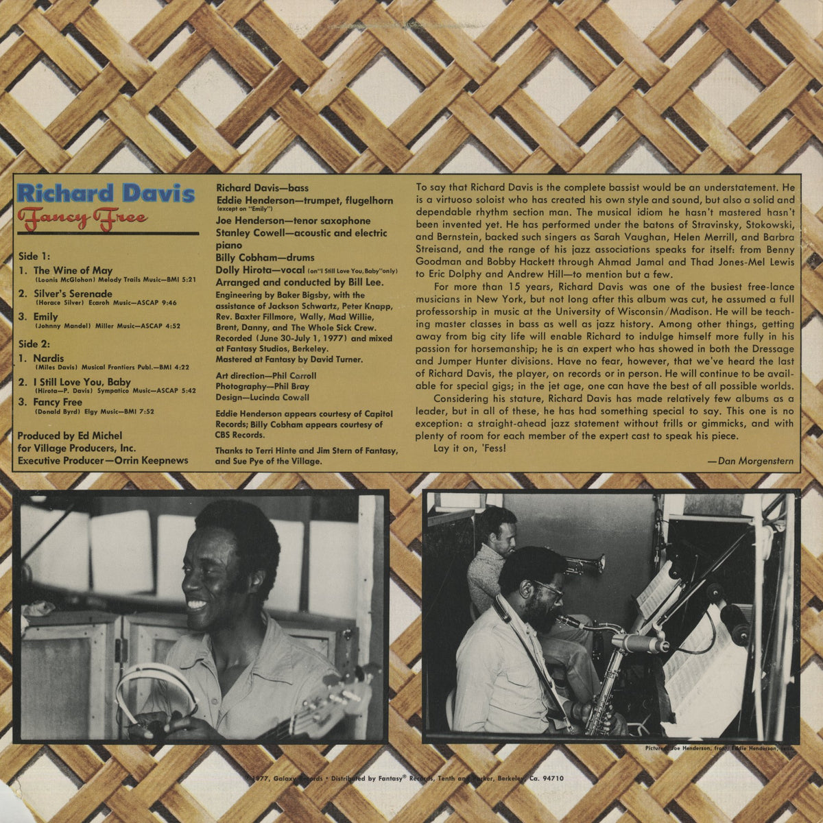 Richard Davis / リチャード・デイヴィス / Fancy Free (GXY 5102)