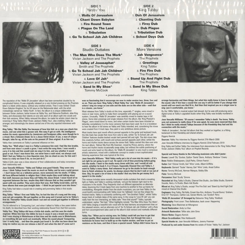 Yabby You Meets King Tubby / ヤビー・ユー、キング・タビー / Walls Of Jerusalem -2LP  (PSLP103)