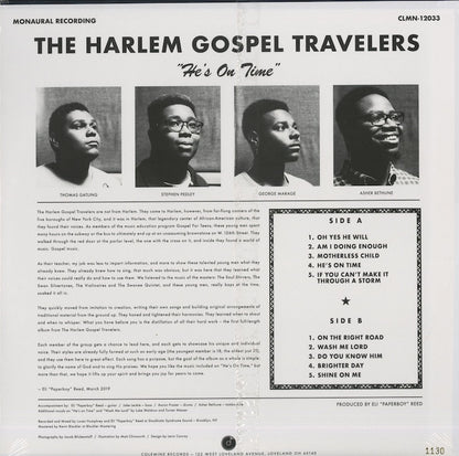 The Harlem Gospel Travelers – He's On Time (CLMN-12033) LP US Colemine Records