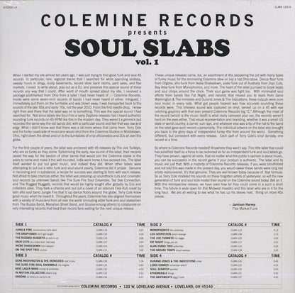 V.A. - Soul Slabs - Vol.1 (CLMN 12016) 2021 US Colemine｜新品2LP back