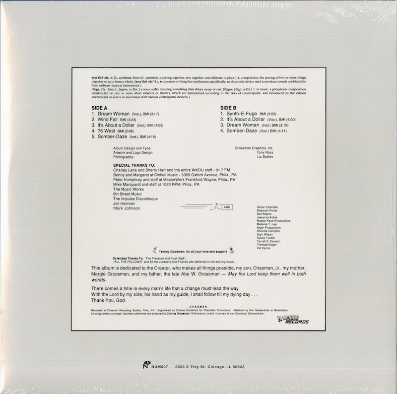 Chasman / チャスマン / Synth-E-Fuge (NUM807)