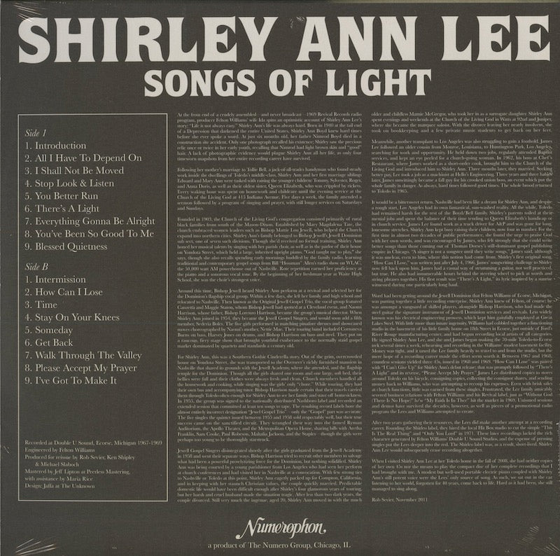 Shirley Ann Lee / シャーリー・アン・リー / Songs Of Light (NPH44003LP-C1)
