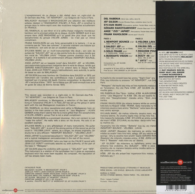 Jef Gilson / ジェフ・ジルソン / Malagasy Gilson At Newport-Paris (180g) (FFL068)