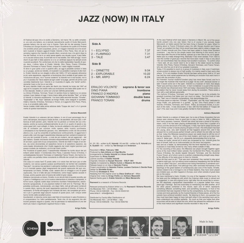 Eraldo Volonte / エラルド・ヴォランテ / Jazz (Now) In Italy (RW115LP)