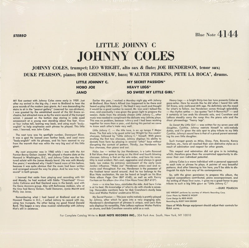 Johnny Coles / ジョニー・コールズ / Little Johnny C (4144)