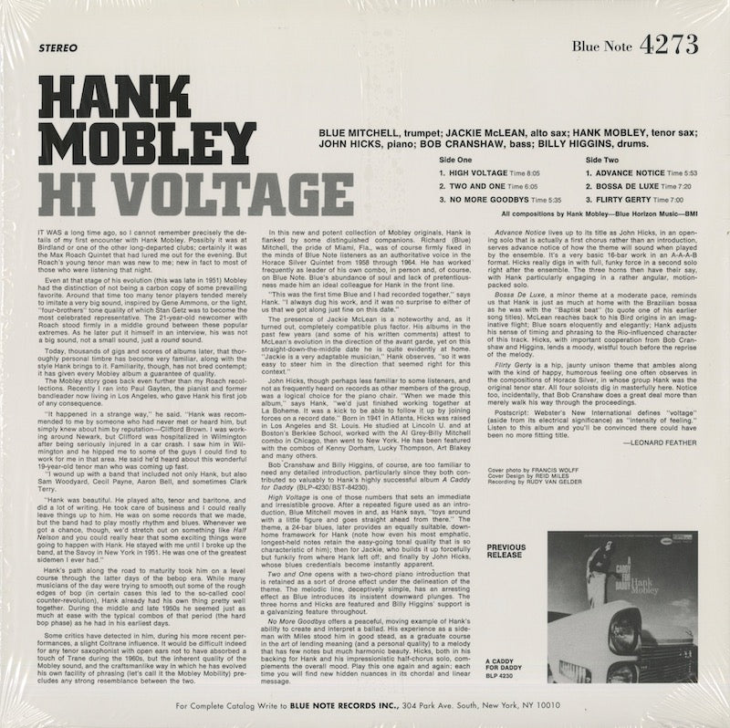 Hank Mobley / ハンク・モブレー / Hi Voltage (4273)