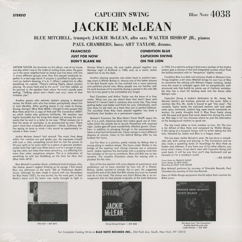 Jackie McLean / ジャッキー・マクリーン / Capuchin Swing