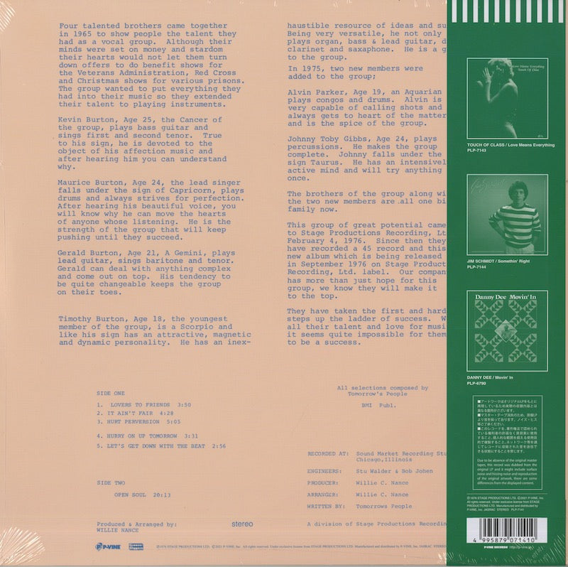 Tomorrow's People / トゥモロウズ・ピープル / Open Soul (PLP-7141)