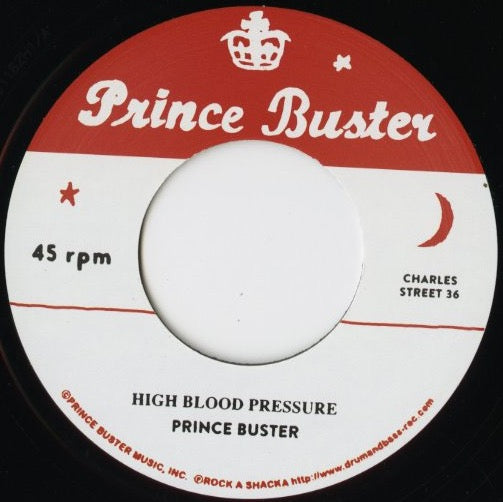 Prince Buster『High Blood Pressure / Raindrops Falling』JPN Rock A Shacka 7inch（RSPB7-009）プリンス・バスター レア・ヴォーカル・スカ
