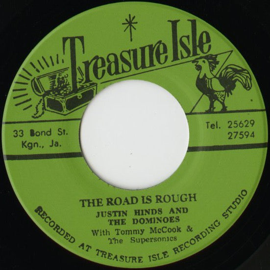 Justin Hinds & The Dominos『The Road Is Rough / Look Away』JPN Treasure Isle 7inch（T042）未発表ロックステディ／ジャジー・インスト収録