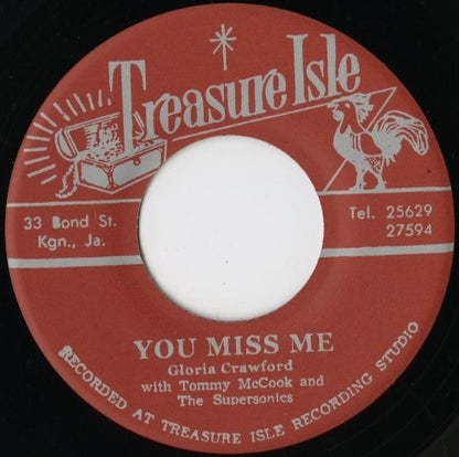 Gloria Crawford『You Miss Me / Our Man Flint』JPN Treasure Isle 7inch（T028）未発表ロックステディ フィメール・ヴォーカル名曲