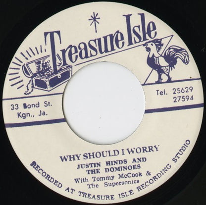 Justin Hinds & The Dominos『Why Should I Worry / Spanish Eyes』JPN Treasure Isle 7inch（T024）1966年録音 未発表ロックステディ 正規復刻