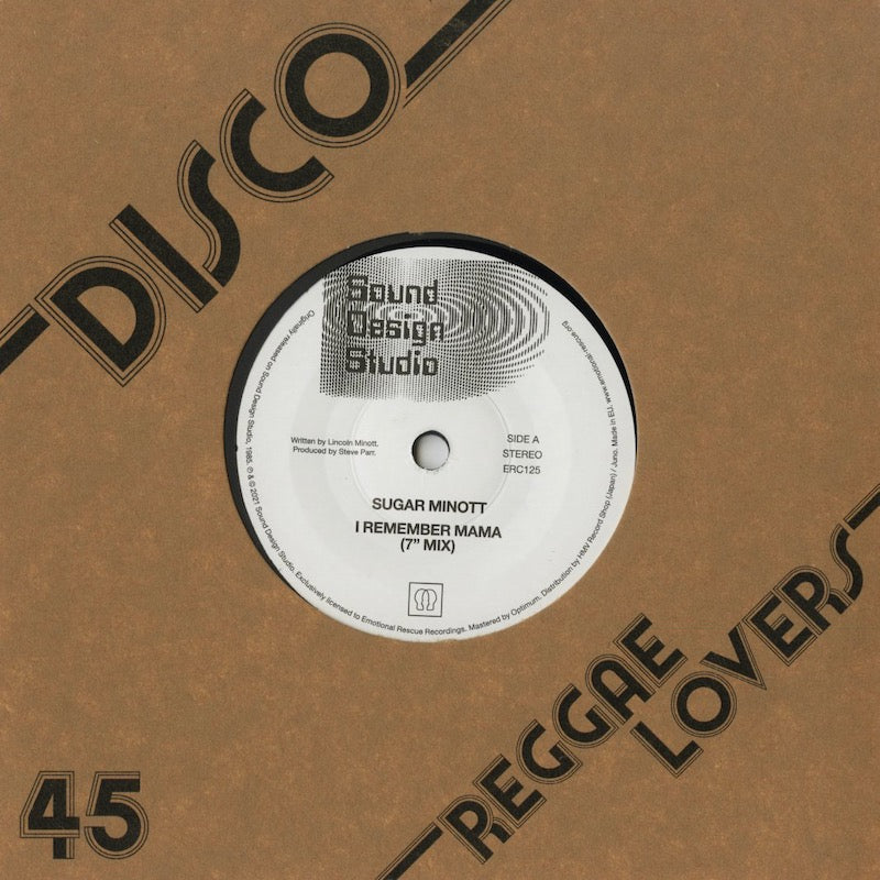 Sugar Minott – I Remember Mama / Hard Times (ERC125) 7inch EU ｜新品7inch