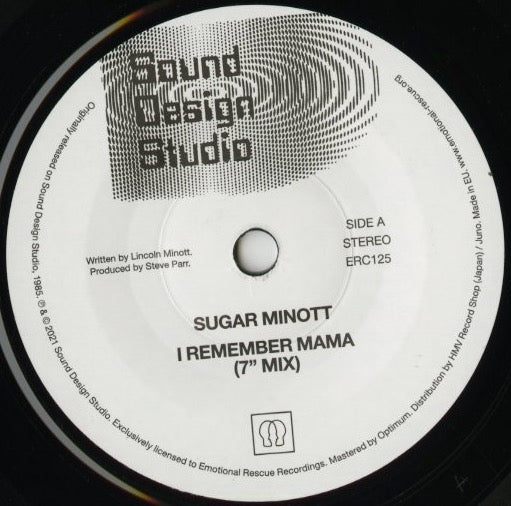 Sugar Minott『I Remember Mama / Hard Times』EU盤7inch（ERC125）1985年UK録音 アーバン・ブギー名曲