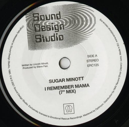 Sugar Minott『I Remember Mama / Hard Times』EU盤7inch（ERC125）1985年UK録音 アーバン・ブギー名曲