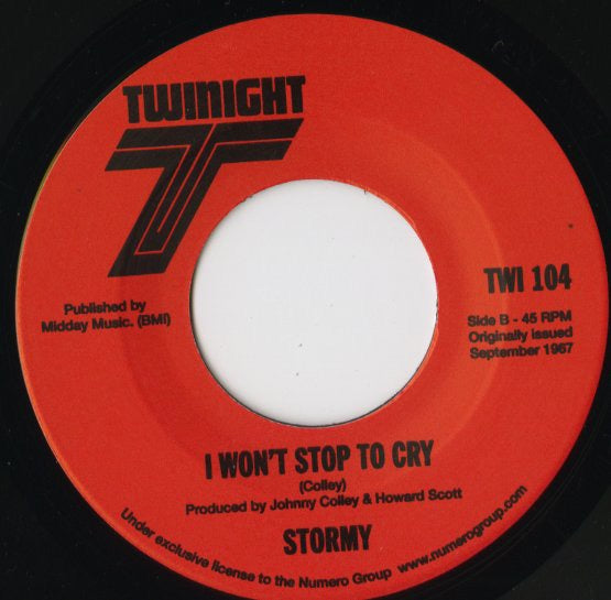 Stormy – The Devastator / I Won’t Stop To Cry (TWI 104) 7inch US Numero Group｜新品7インチ
