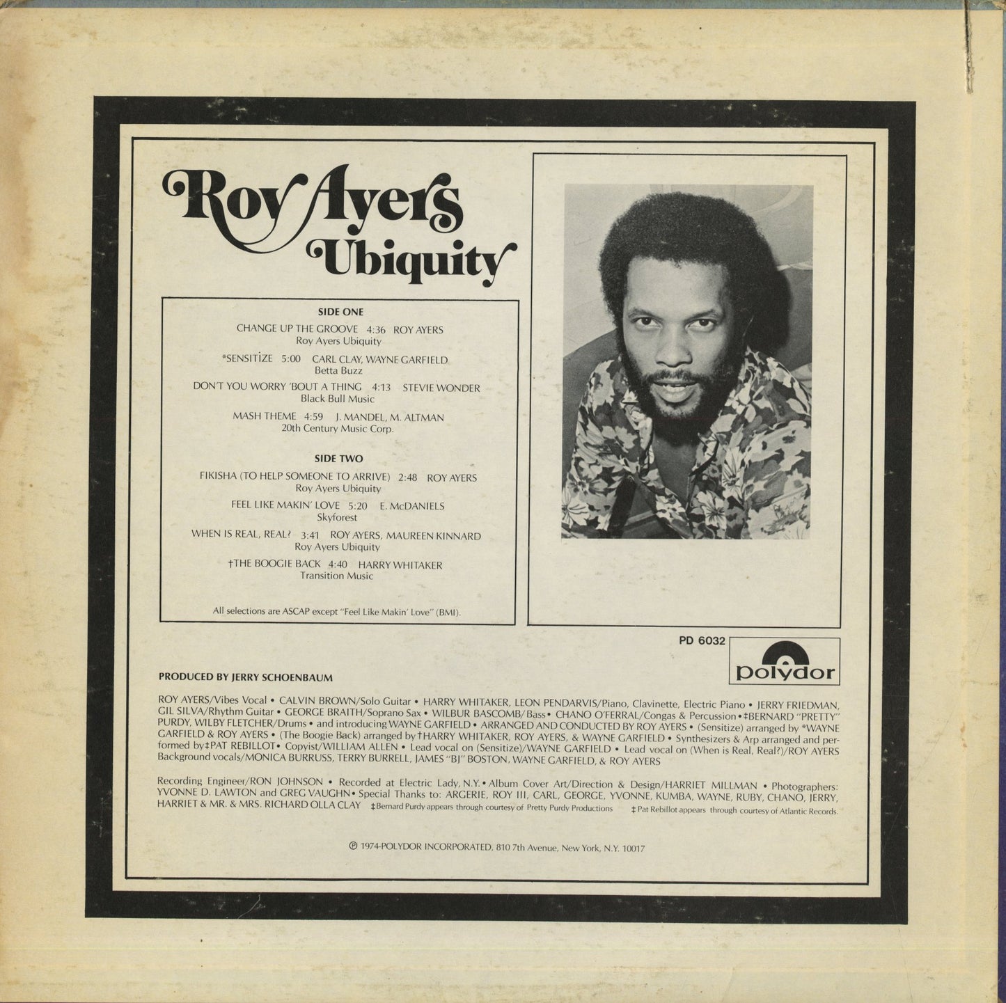 Roy Ayers / ロイ・エアーズ / Change Up The Groove (PD-6032)