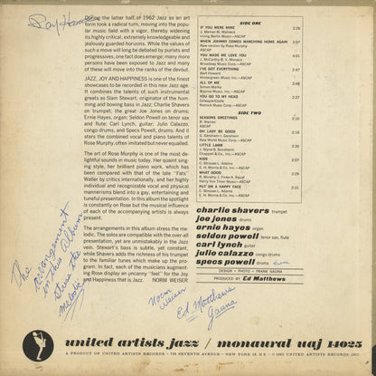Rose Murphy featuring Slam Stewart / ローズ・マーフィー　スラム・スチュワート / Jazz, Joy And Happiness (UAJ 14025)