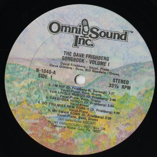 Dave Frishberg / デイヴ・フリッシュバーグ / The Dave Frishberg Songbook Volume 1 (N-1040)
