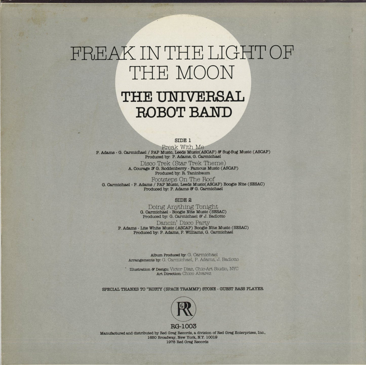 Universal Robot Band / ユニヴァーサル・ロボット・バンド / Freak In The Light Of The Moon (RG-1003)