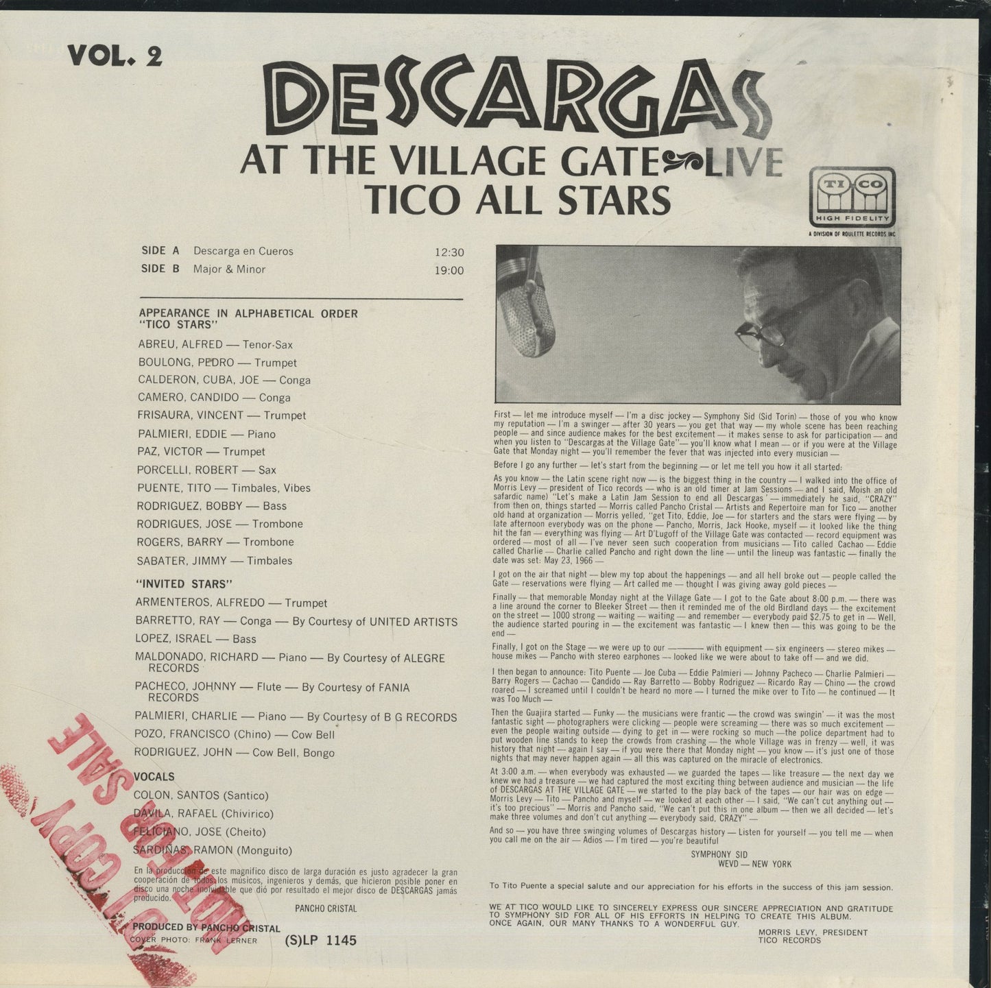 Tico All Stars - Descargas Vol.2 (SLP1145) 1966 US Tico｜中古LP