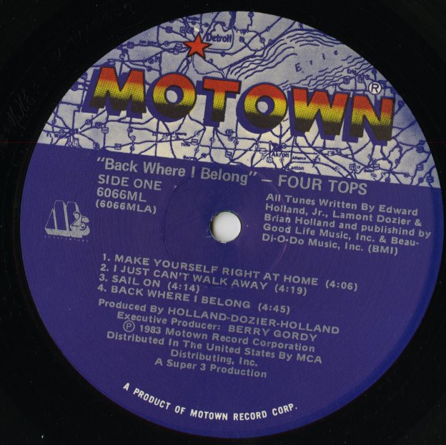 Four Tops / フォー・トップス / Back Where I Belong (6066ML)