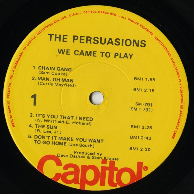 The Persuasions / パースエージョンズ / We Came To Play (SM-791)