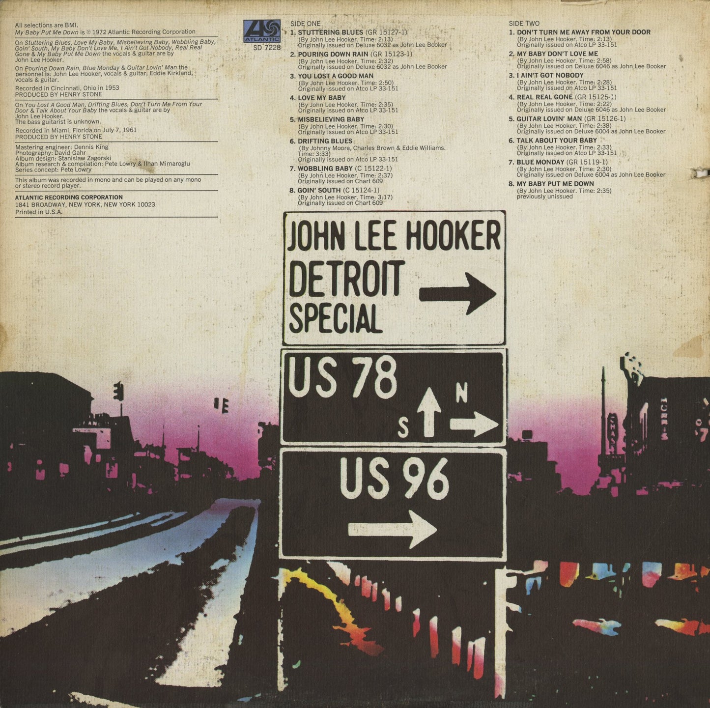 John Lee Hooker / ジョン・リー・フッカー / Detroit Special (SD 7228)