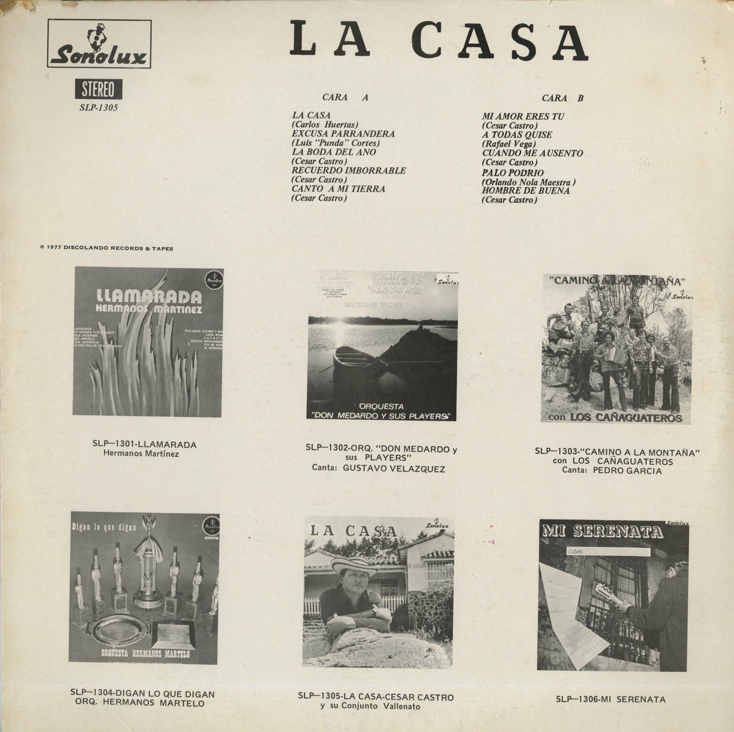 Cesar Castro Y Su Conjunto Vallenato / La Casa (SLP-1305)
