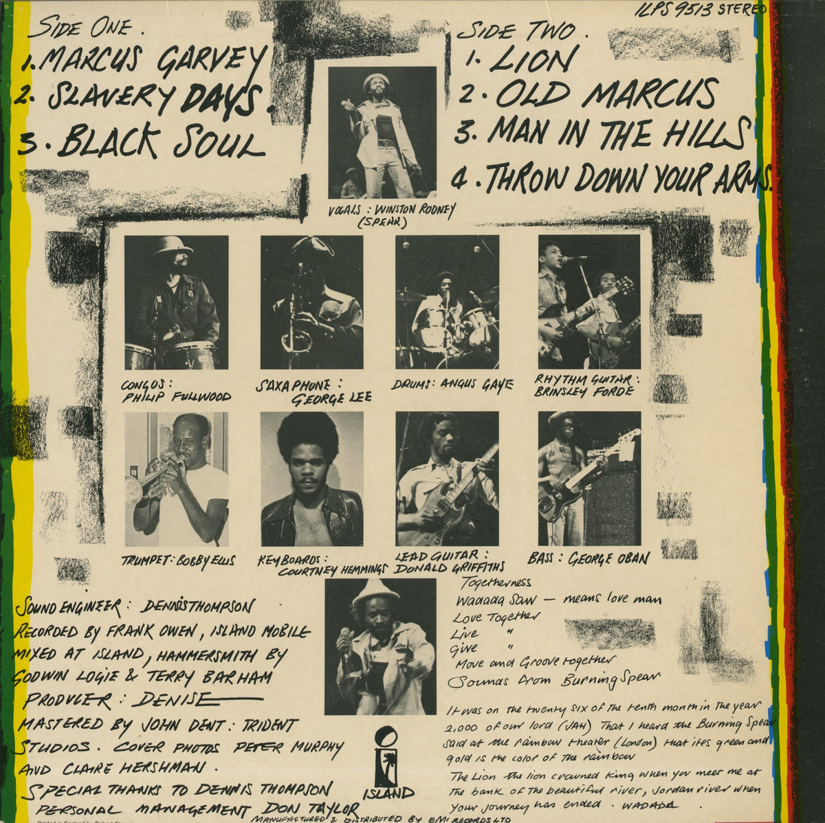 Burning Spear / バーニング・スピア / Live (ILPS 9513)