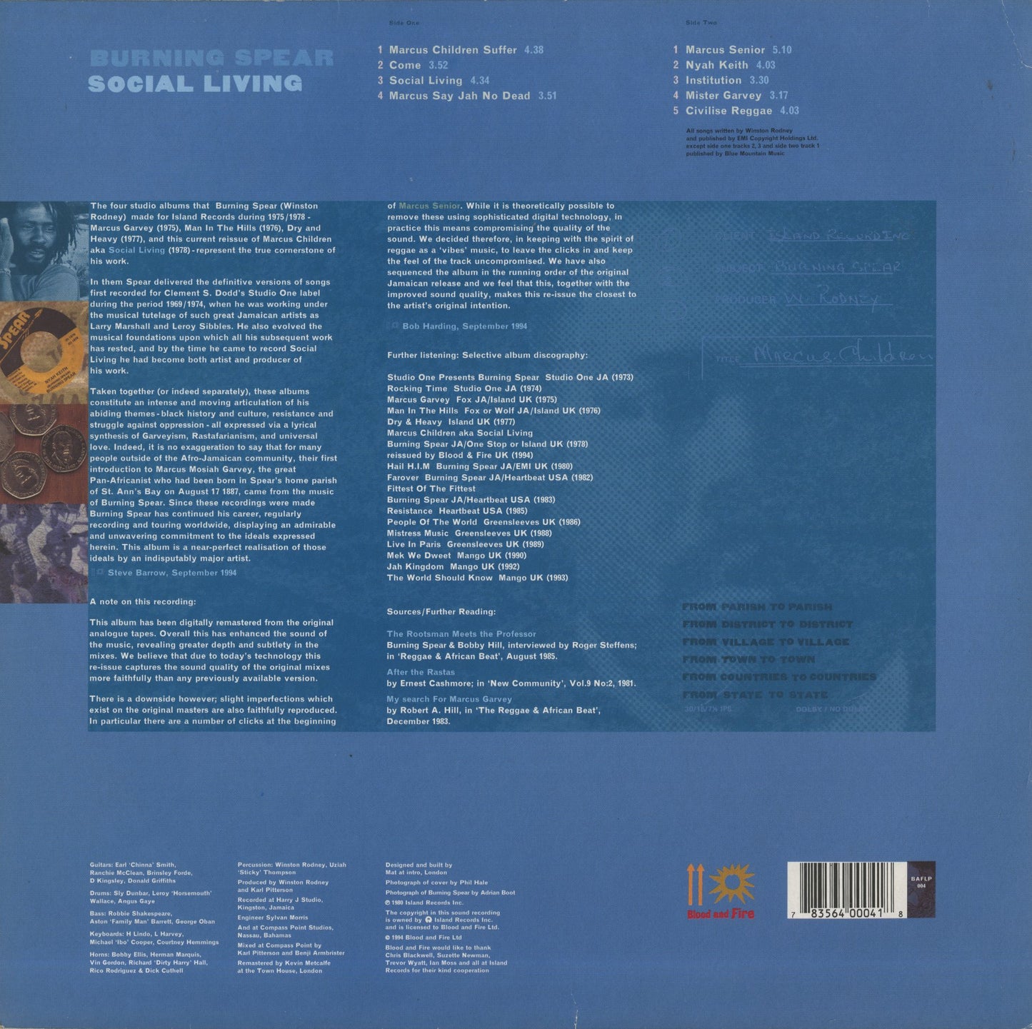 Burning Spear / バーニング・スピア / Social Living (BAFLP 004)